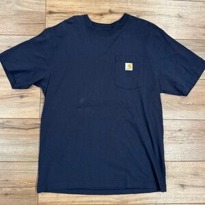 CARHARTT Men’s Navy Loose Fit Mid-weight Workwear T-shirt | Size Medium
